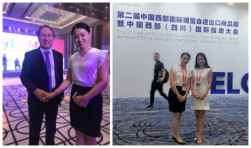 国贸学生参加西博会,并与德国驻重庆领事馆领事合影